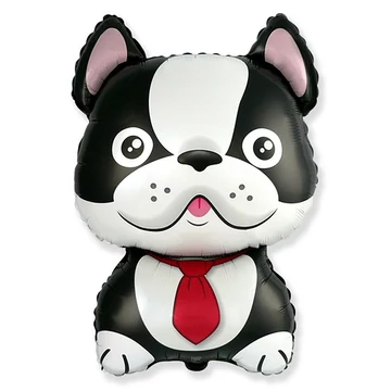 Francia bulldog fólia lufi, fekete, 76 cm