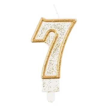 Tortagyertya, 7-es, fehér, arany szegéllyel
