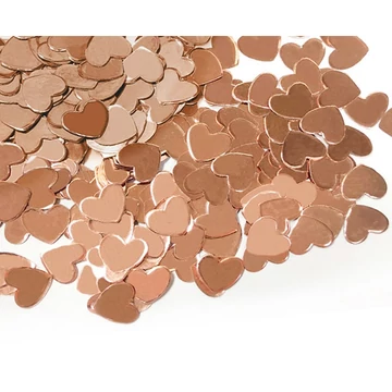 Konfetti, szív, rose gold - 12 gr