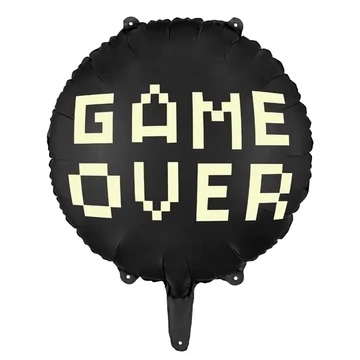 Game over fólia lufi 45 cm, fekete