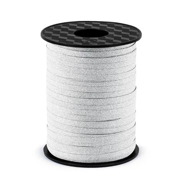 Lufi kötöző szalag 5 mm - glitteres ezüst - 10 méter/csomag