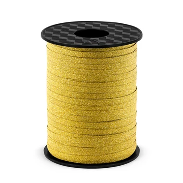 Lufi kötöző szalag 5 mm - glitteres arany - 10 méter/csomag