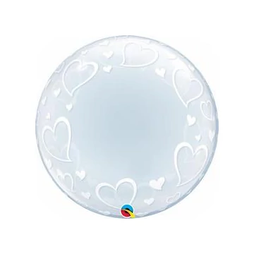24 inch-es Stylish Hearts Szives Deco Bubble Lufi