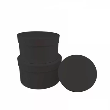 Papírdoboz kerek - 15 cm átmérő - Fekete