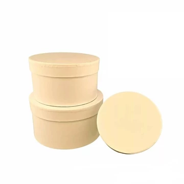 Papírdoboz kerek - 15 cm átmérő - Krém