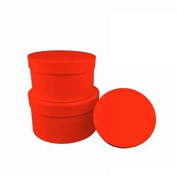 Papírdoboz kerek - 15 cm átmérő - Piros