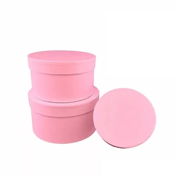 Papírdoboz kerek - 15 cm átmérő - Rózsaszín
