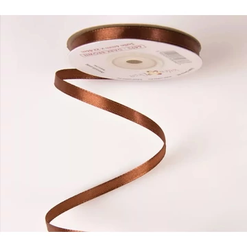 Szatén szalag 6 mm - Sötétbarna