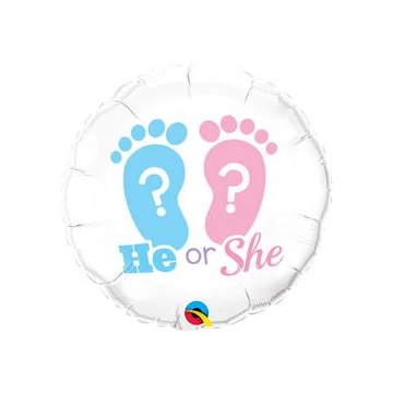 18 inch-es He or She? Footprints Fólia Lufi
