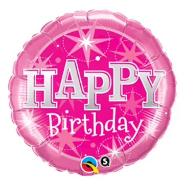 18 inch-es Birthday Pink Sparkle Szülinapi Fólia Lufi