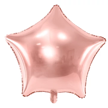 Csillag alakú rose gold matt fólia lufi, 19"/48cm