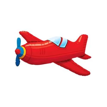 36 inch-es Red Vintage Airplane Fólia Lufi