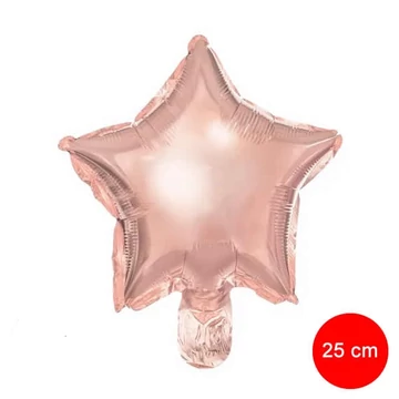 Rose gold csillag fólia lufi, 25 cm