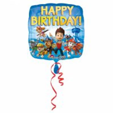 Paw Patrol Happy Birthday fólia lufi, 43 cm