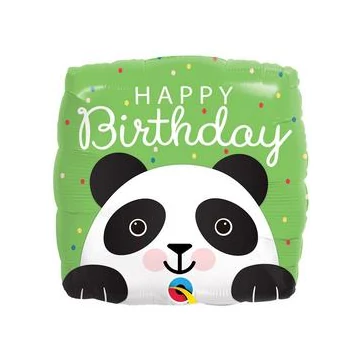 18 inch-es Mosolygó Panda Happy Birthday Szülinapi Fólia Lufi