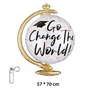 "Go change the world" földgömb alakú fólia lufi - 57*70 cm