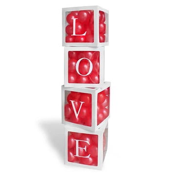 Léggömb dobozok betükkel, LOVE, 140 cm