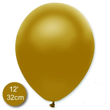 12 inch-es latex lufi - Metál arany (10 db/csomag)