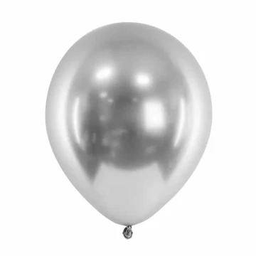 12 inch-es latex lufi - Króm ezüst (10 db/csomag)