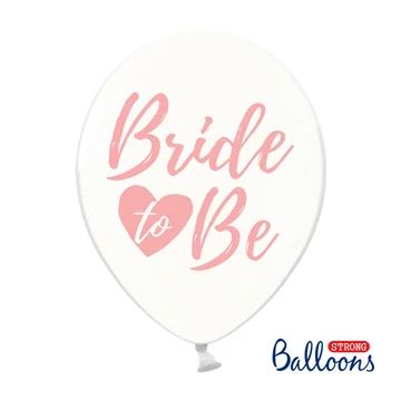 Lánybúcsú - Bride to be latex lufi, átlátszó, pink felirat, 5 db/cs