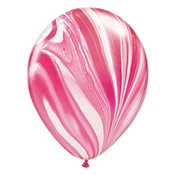 11 inch-es Red és White Super Agate Kerek Latex Lufi (5 db/csomag)