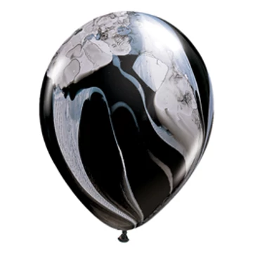 11 inch-es Black és White Super Agate Kerek Latex Lufi (5 db/csomag)