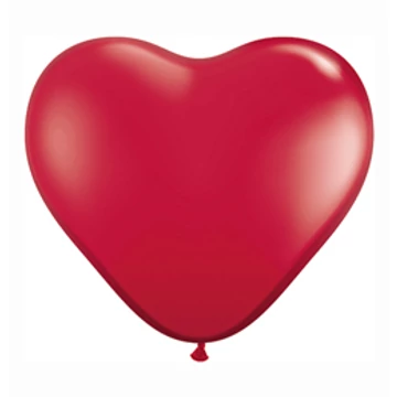 11 inch-es Ruby Red (Jewel) Szív Latex Lufi (5 db/csomag)