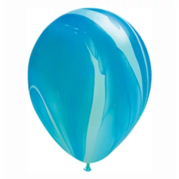 11 inch-es Blue Rainbow SuperAgate Kerek Latex Lufi (5 db/csomag)