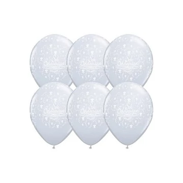 11 inch-es Sok Boldogságot Diamond Clear Esküvői Lufi (5 db/csomag)