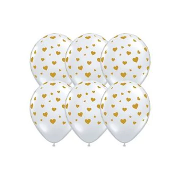 11 inch-es Random Hearts-a-Rnd DMC Gold Lufi (5 db/csomag)