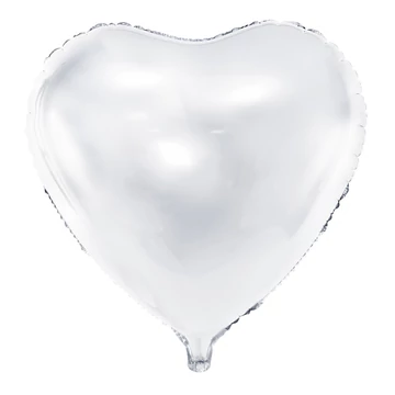 Fehér szív fólia lufi, 45 cm