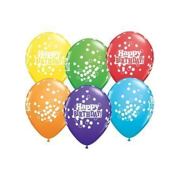 11 inch-es Bright Rainbow Confetti Dost Assortment Lufi (6 db/csomag)