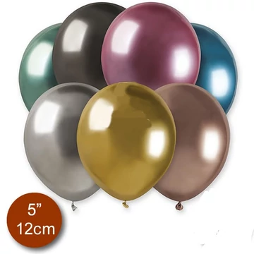 5 inch-es latex lufi - Króm, vegyes színekben (20 db/csomag)
