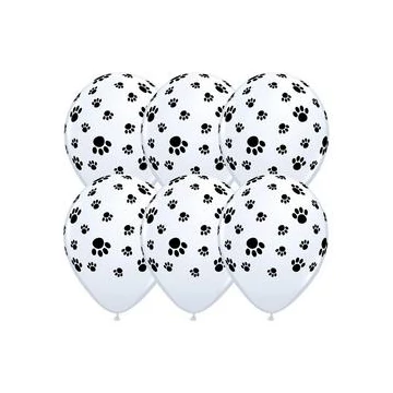 11 inch-es Paw Prints-A-Round Lufi (6 db/csomag)