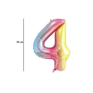 34 inch-es 4 Rainbow Számos Super Shape Fólia Lufi