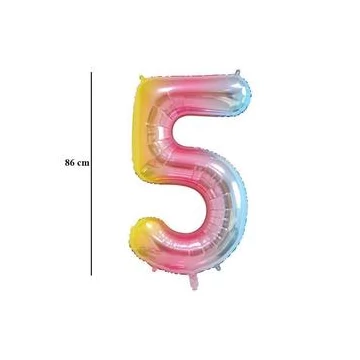 34 inch-es 5 Rainbow Számos Super Shape Fólia Lufi