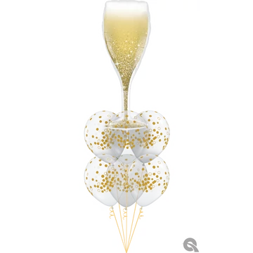 "Golden Champagne" szilveszteri lufi csokor