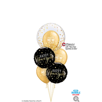 "Golden New Year" szilveszteri lufi csokor