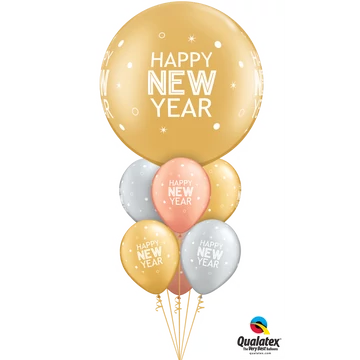 "Hello New Year" szilveszteri lufi csokor 