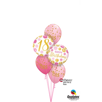 'Pink ‘N’ Gold 18' szülinapi lufi csokor