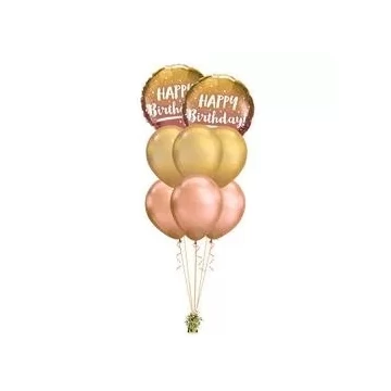 'Gold & Rose Gold Birthday' szülinapi lufi csokor