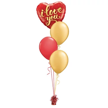 'I Love You Gold Script - mini' lufi csokor