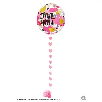 Pink Hearts bubbles léggömb szívecskékkel