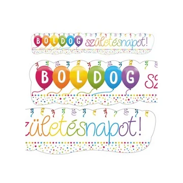 Boldog Szülinapot! Streamers Parti Banner - 148 cm x 27 cm