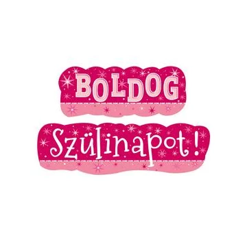 Boldog Szülinapot! Rózsaszín Lányos Banner - 148 cm x 27 cm