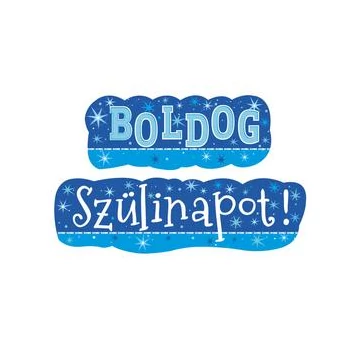 Boldog Szülinapot! Kék Fiús Banner - 148 cm x 27 cm