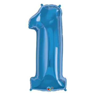 34 inch-es Number 1 Sapphire Blue - Zafírkék Számos Fólia Lufi