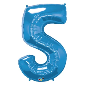 34 inch-es Number 5 Sapphire Blue - Zafírkék Számos Fólia Lufi