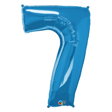 34 inch-es Number 7 Sapphire Blue - Zafírkék Számos Fólia Lufi