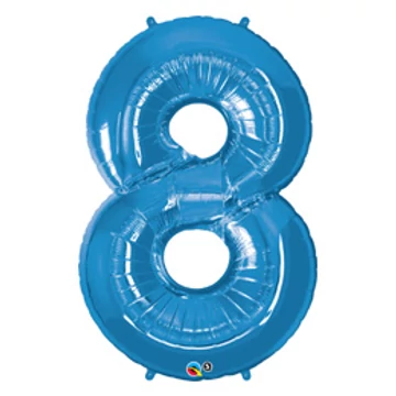 34 inch-es Number 8 Sapphire Blue - Zafírkék Számos Fólia Lufi